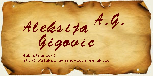 Aleksija Gigović vizit kartica
